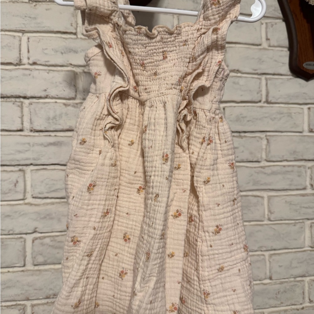 Adorable Cream Floral Kids Dress